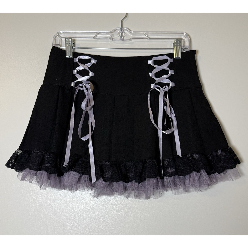 Dolls Kill Widow Of Minxes And Men Mini Skirt S Black Whimsigoth Punk Fairy Goth